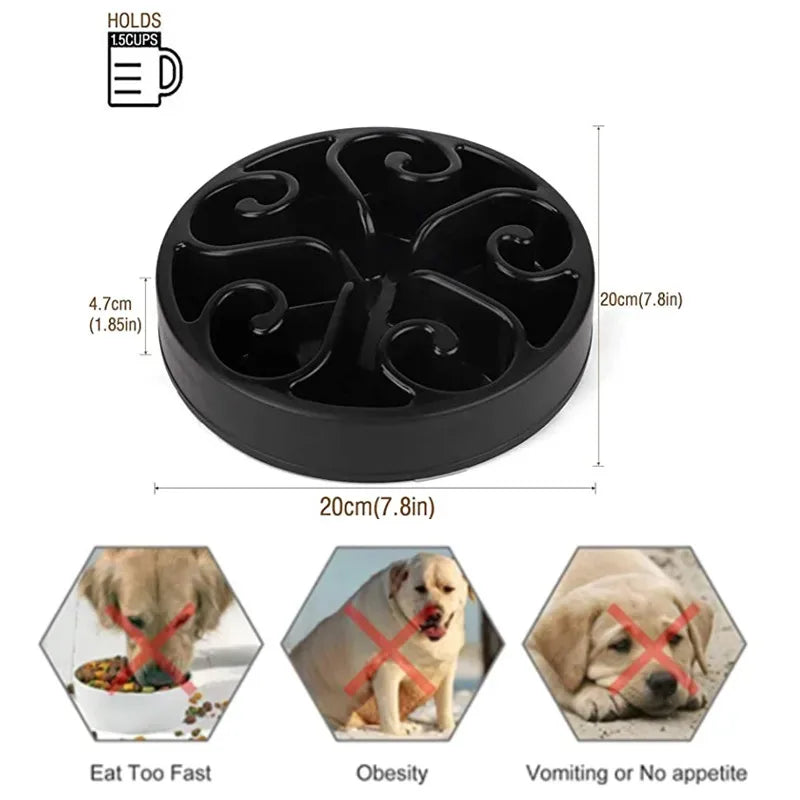 Anti-Gulping Slow Feeder Dog Bowl